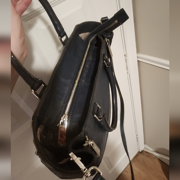 Michael Kors Leather Convertible Crossbody Bag Dark Blue 15" X 11.5" - Picture 7 of 14